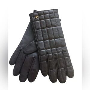 Elegant Leather Gloves Michel Kors genuine leather M women’s brown nwt